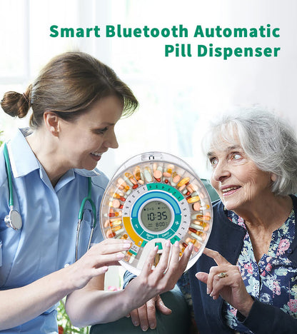 SMARTPILL Medsmart Automatic Pill Dispenser with Bluetooth, 28 Day Electronic Pill Dispenser, Home use