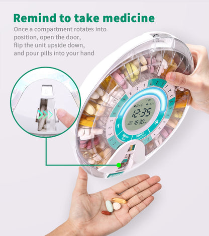 SMARTPILL Medsmart Automatic Pill Dispenser with Bluetooth, 28 Day Electronic Pill Dispenser, Home use
