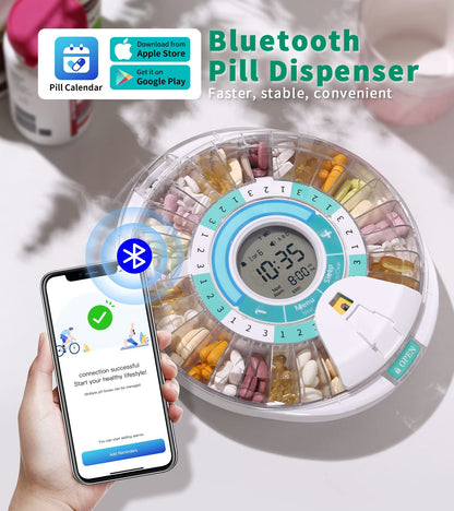 SMARTPILL Medsmart Automatic Pill Dispenser with Bluetooth, 28 Day Electronic Pill Dispenser, Home use